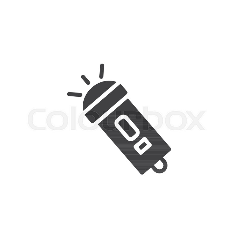 800x800 Flashlight Vector Icon. Filled Flat Sign For Mobile Concept And