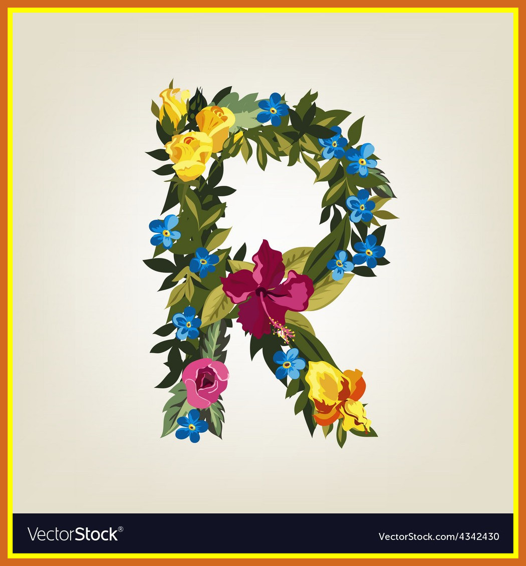 1050x1130 Marvelous Letter Flower Capital Alphabet Colorful Font Vector