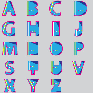 300x300 Blue Fat Font Vector Design