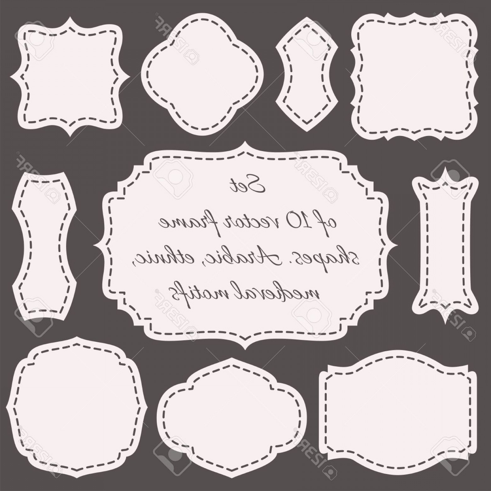 1560x1560 Photostock Vector Set Of Ten Vector Frames Shapes Wedding Boards