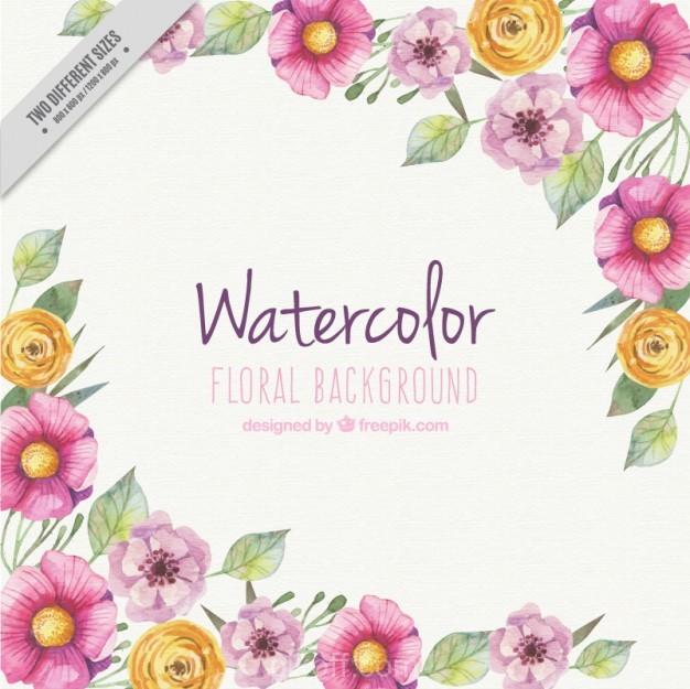626x625 Ai] Watercolour Floral Background Vector Free Download