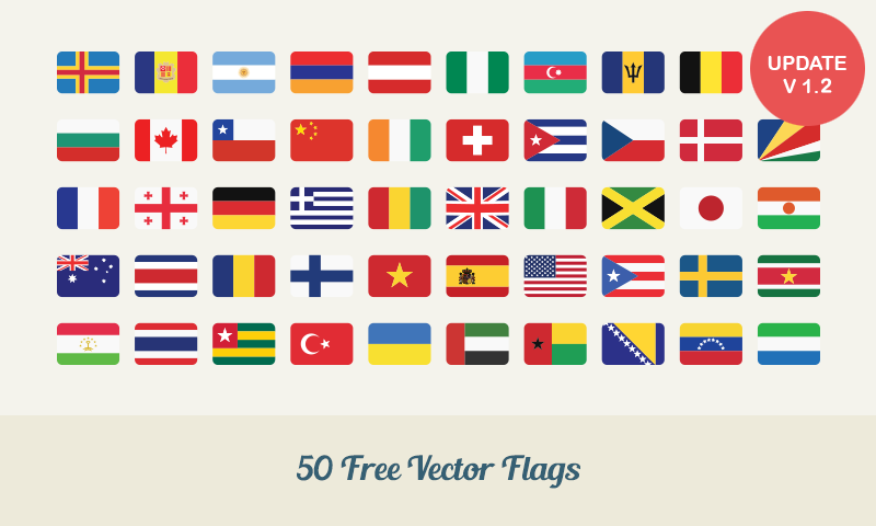 800x480 Free Download 50 Flat Vector Flags