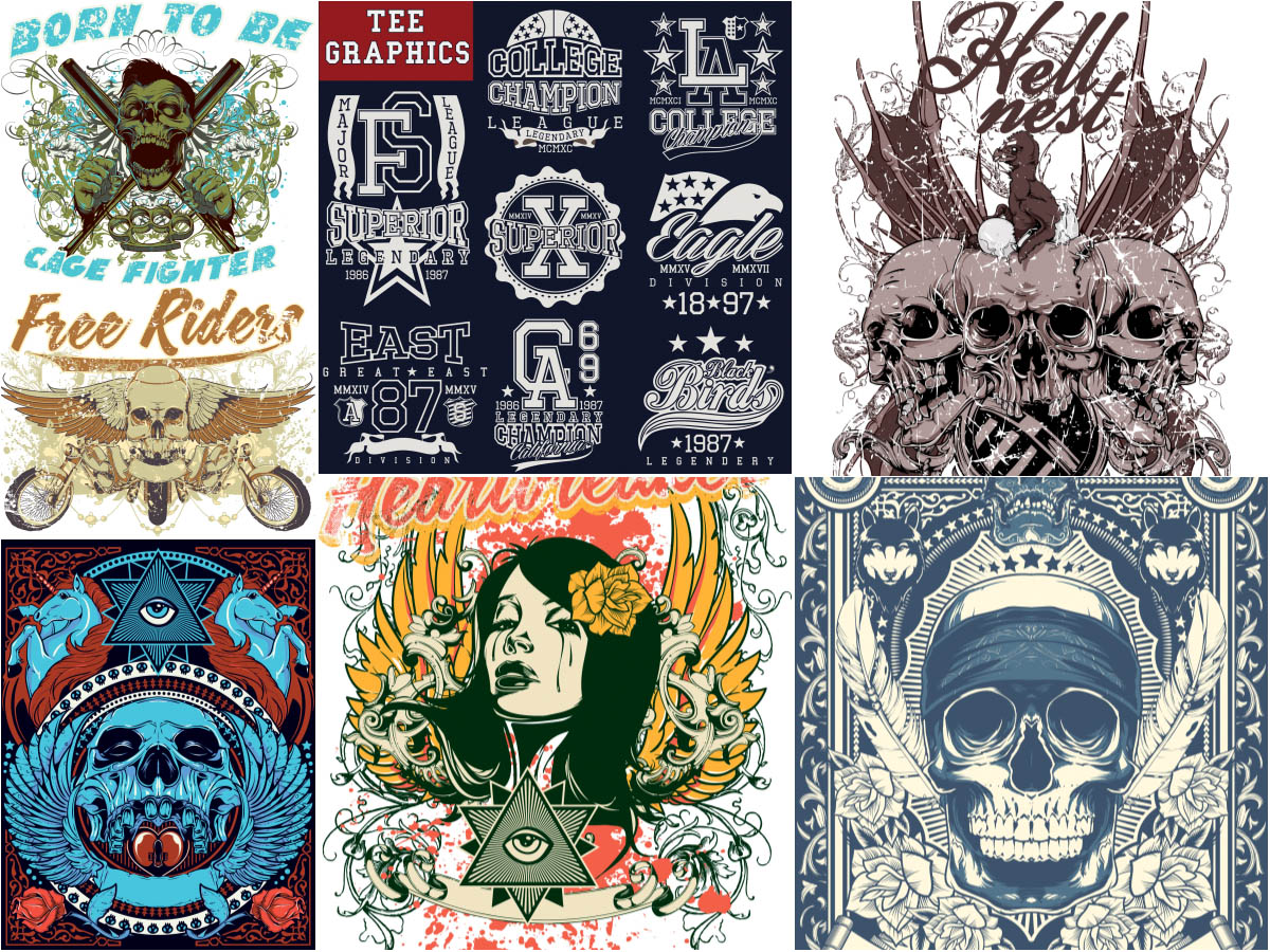 1200x900 T Shirt Designs With Skulls And Other Vector Free Download