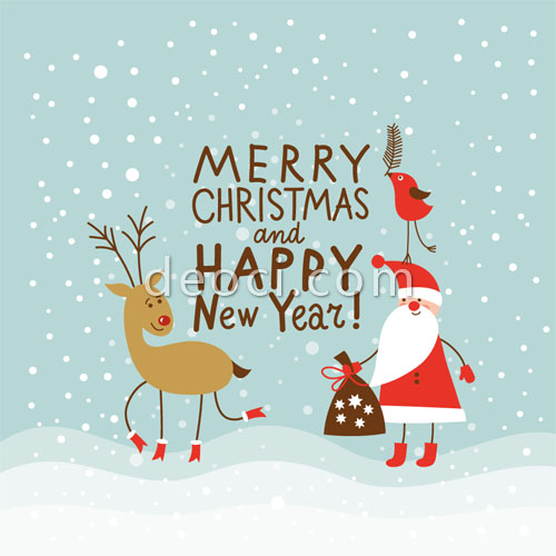 500x500 Christmas Vector Free Download Cartoon Snow Christmas Card Design