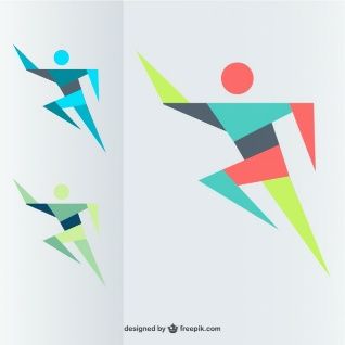 318x318 Free Running Man Vector Logo Logos, Geometric