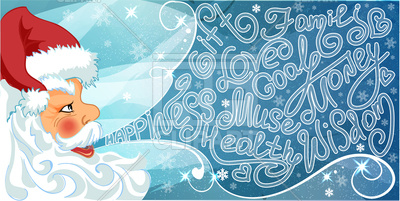 400x201 Santa Claus And Frost Congratulations Vector Image Vector