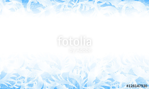 500x300 Vector Frost Glass Pattern. Winter Blue Background. Stock Image