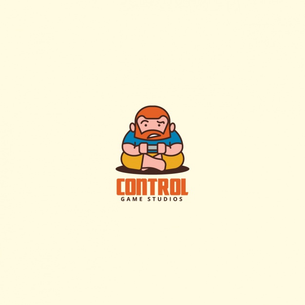 626x626 Man Playing Video Games, Logo Vector Free Download