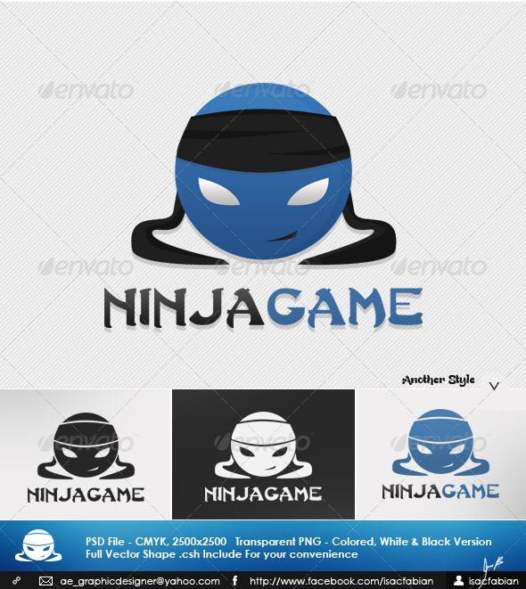 590x661 Ninja Game Logo Template By Isacfabian Graphicriver