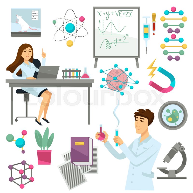 800x800 Science And Scientists Icons. Vector Isolated Set Of Genetics