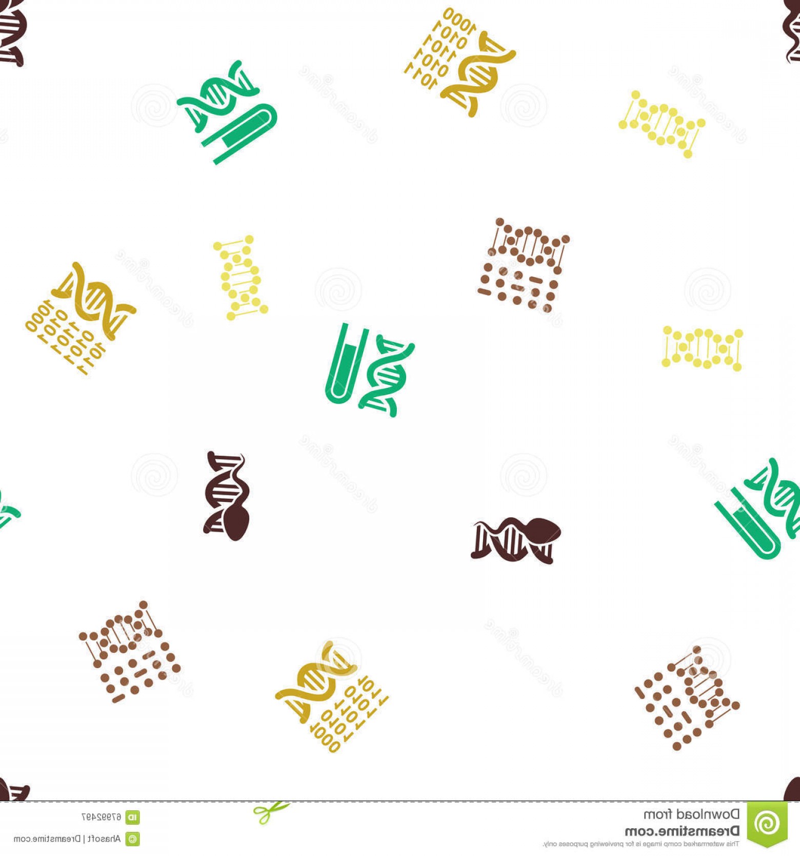 1560x1668 Stock Illustration Genetics Seamless Flat Vector Pattern