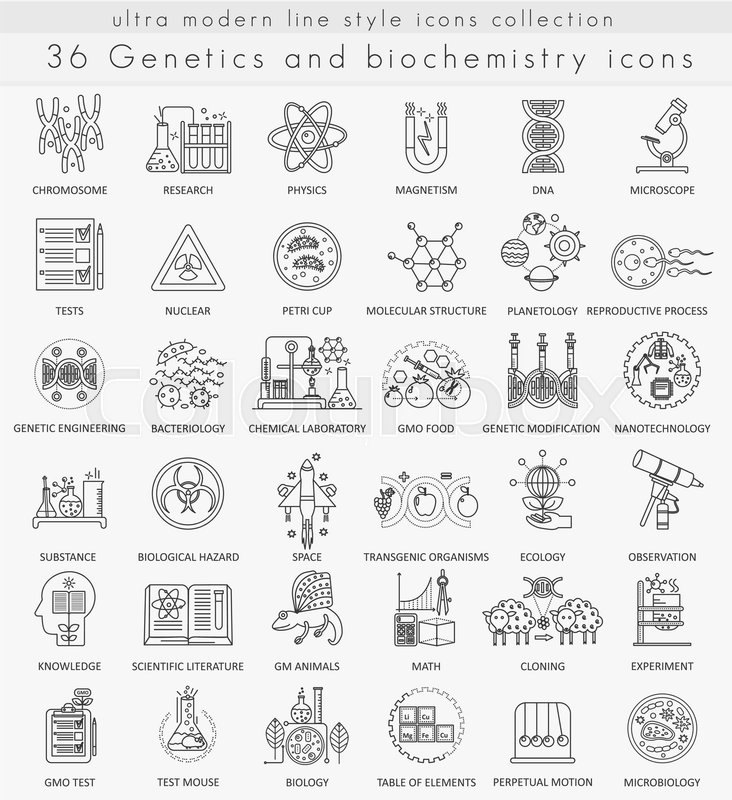 732x800 Vector Genetics And Biochemistry Technology Ultra Modern Outline