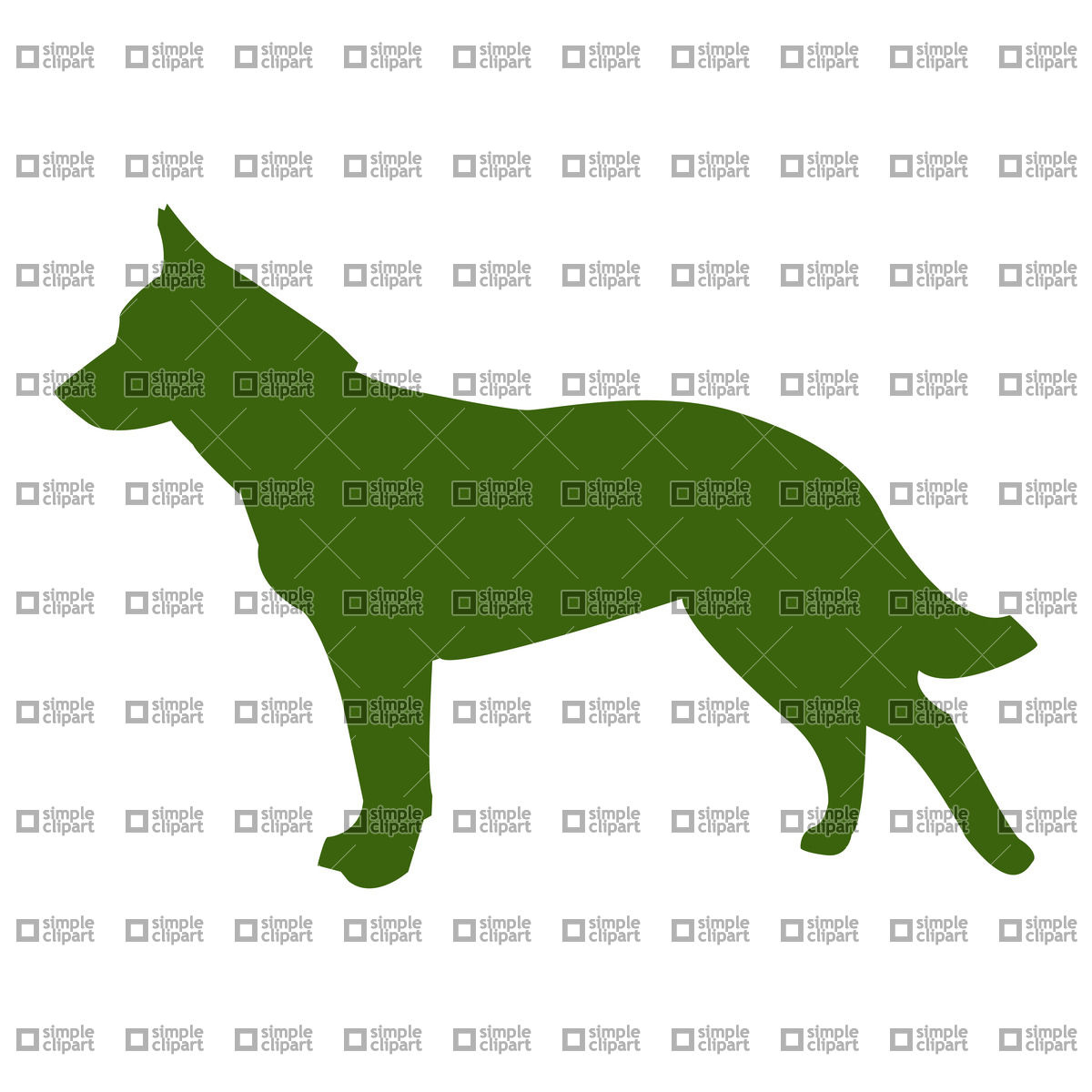 1200x1200 Silhouette Of German Shepherd Vector Image