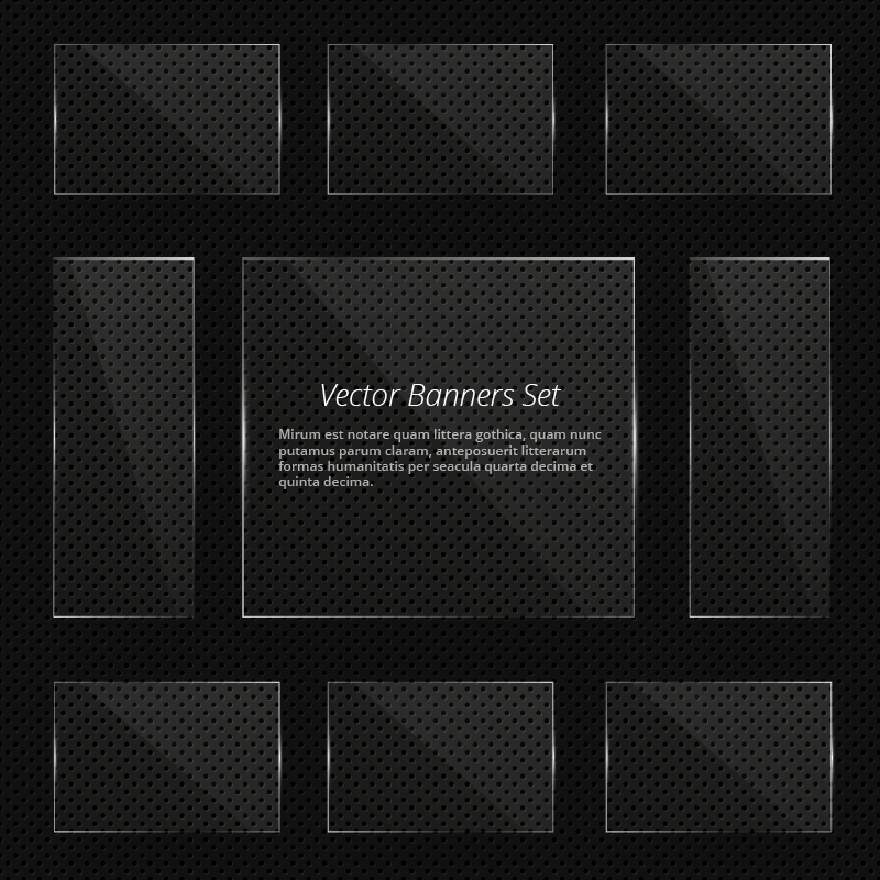 800x800 Glass Vector Banners With Shiny Lights
