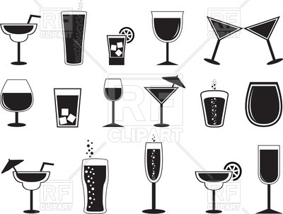 400x302 Pictograms Of Cocktails And Drinks In Different Glasses Vector