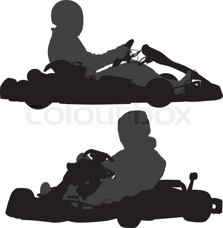 782x800 Go Kart Silhouette On White Background Stock Vector Colourbox
