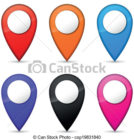 450x470 Vector Gps Icons. Vector Illustration Of Gps Icons On White