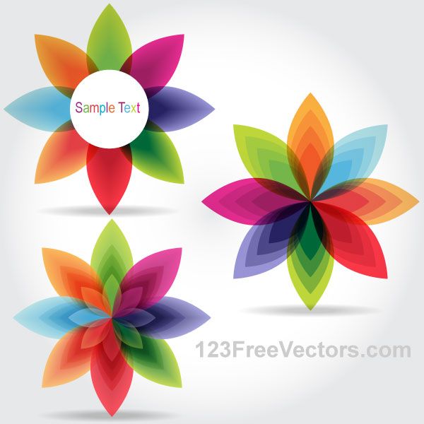 600x600 Colorful Fantasy Flowers Vector Graphics Vector