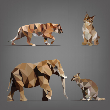 375x374 Geometric Shapes Wild Animals Vector Graphics 02 Free Free Download