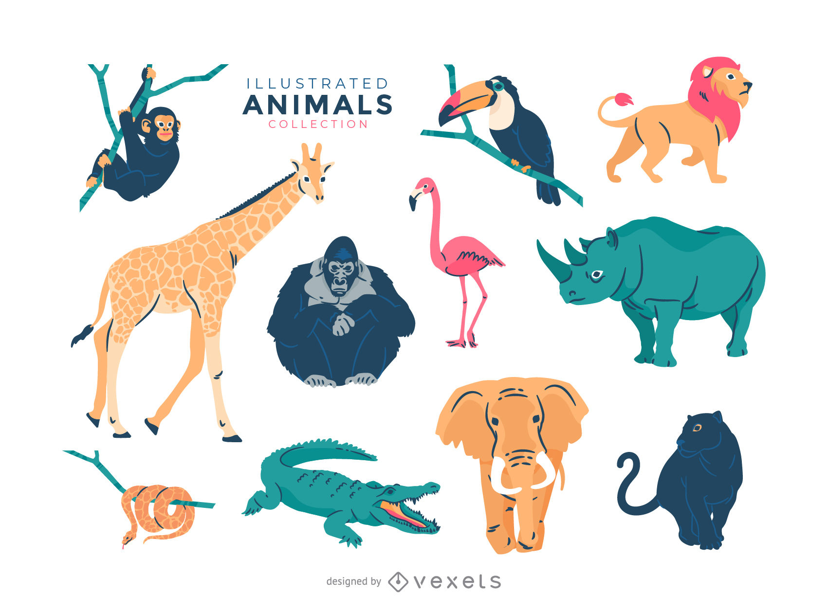 1701x1256 Animal Cartoon Vector Graphic