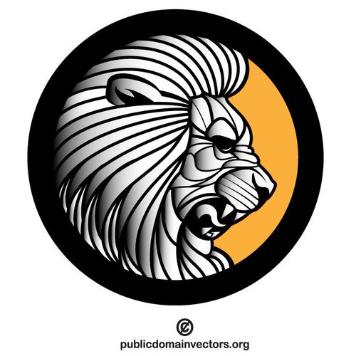 500x500 Roaring Lion Vector Clip Art Public Domain Vectors