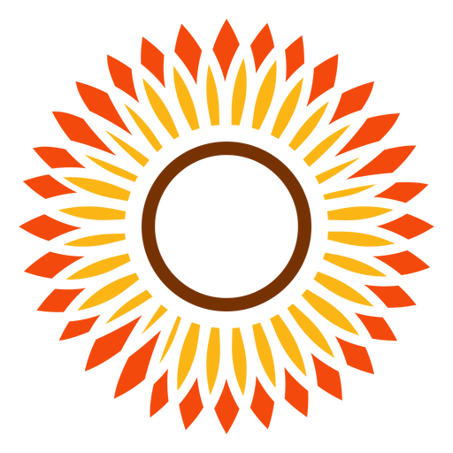 512x512 Flat Sunflower Head Vector Graphic