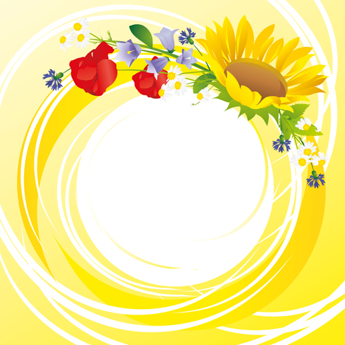 500x500 Flower With Yellow Round Background Vector Graphics Free Download