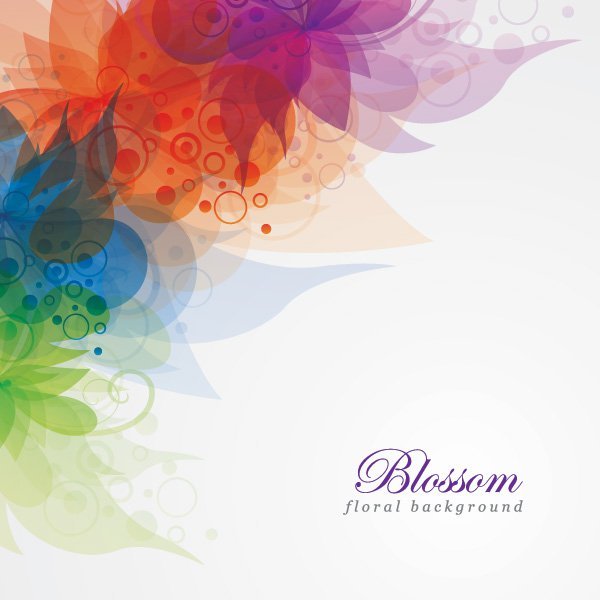600x600 Blossom Floral Background Vector Graphic