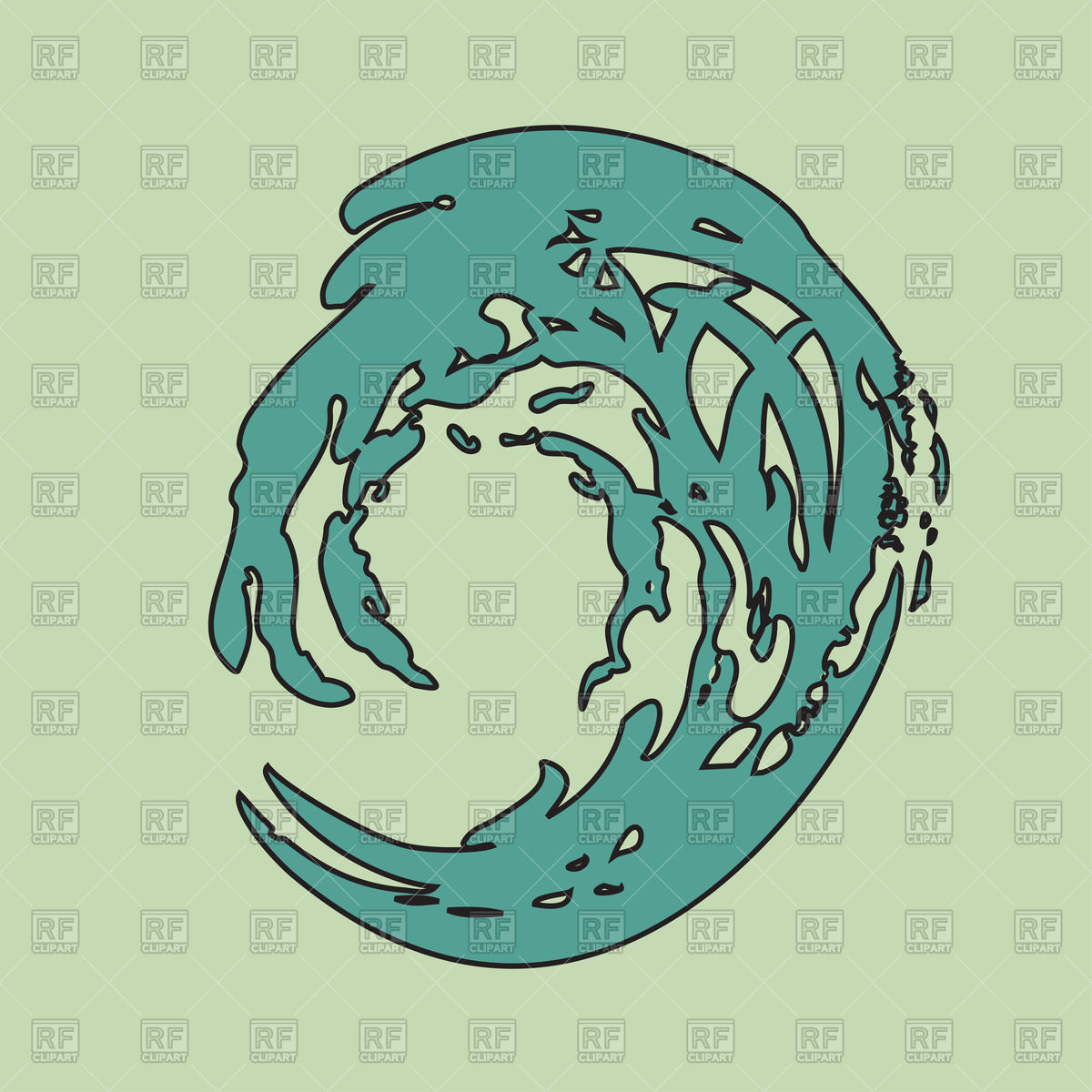 1200x1200 Wavy Circle On Green Background Free Vector Image Vector Artwork