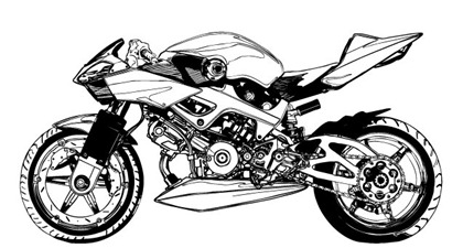 420x225 Black And White Motorcycle Vector Free Vector Graphics All
