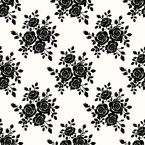 500x500 Black Roses Seamless Patterns Vector Graphics Free Download