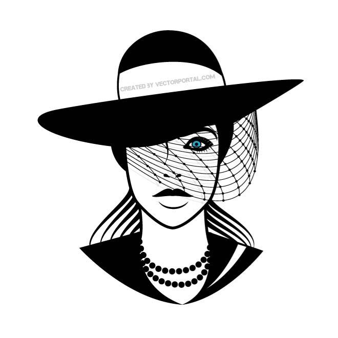 660x660 Lady With Black Hat Vector Graphics