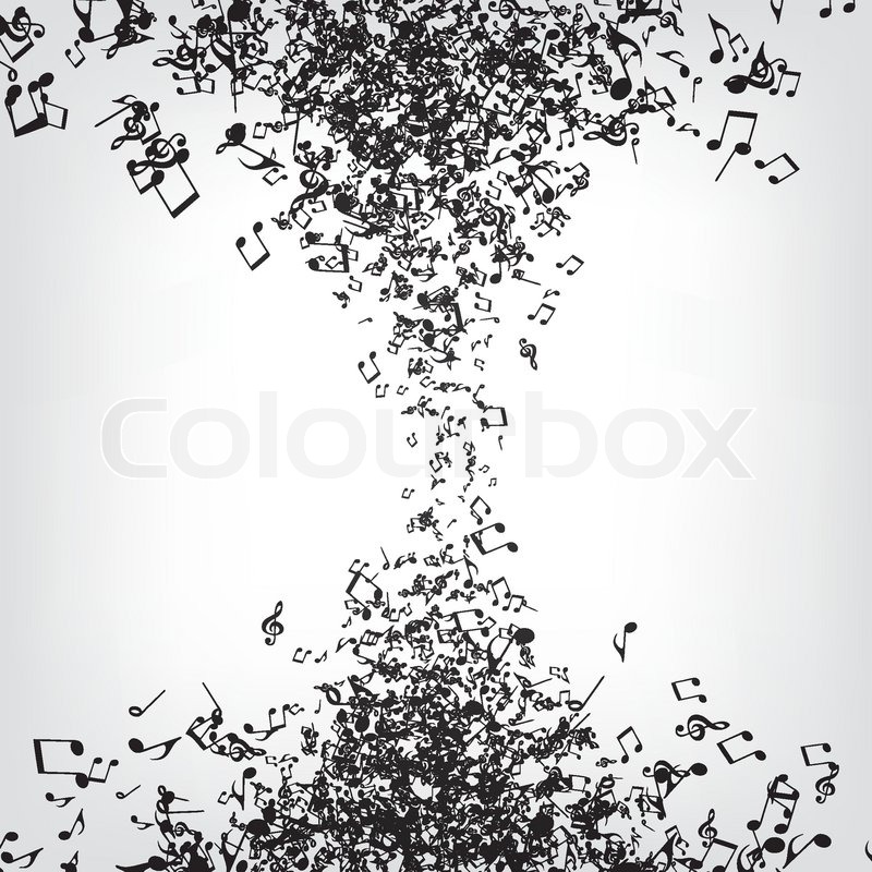 800x800 Nusic Notes Texture, Tornado Stylization. Vector Graphics Stock