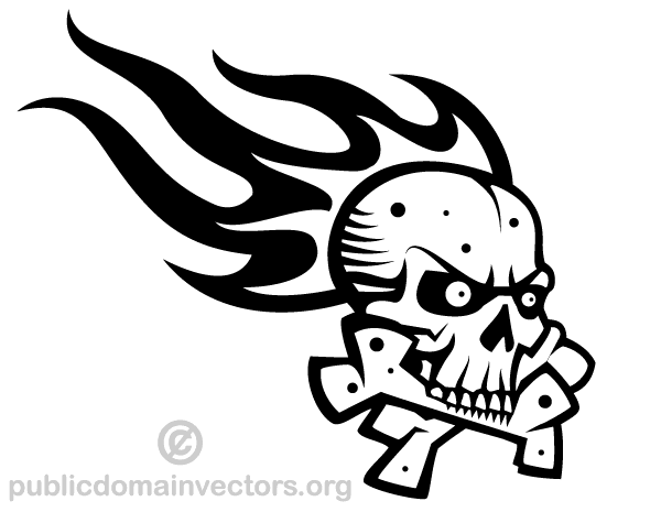 600x465 Skull With Flame Vector Graphics 123freevectors