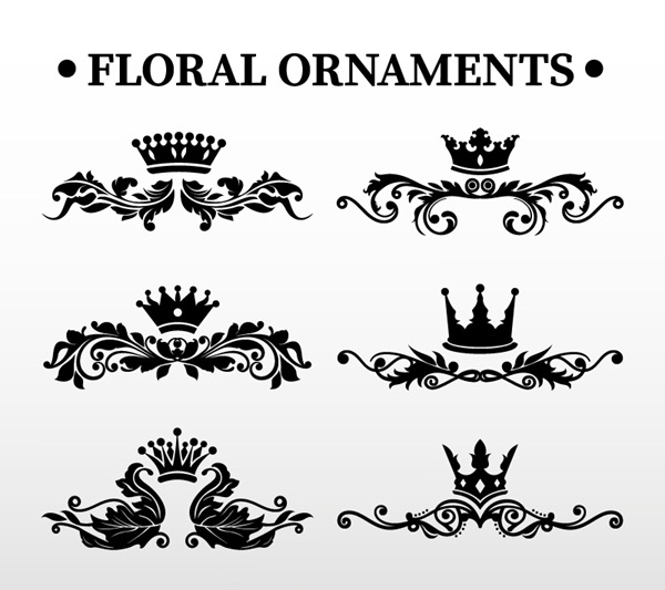 600x533 6 Black Crown Design Pattern Vector Graphics My Free Photoshop World