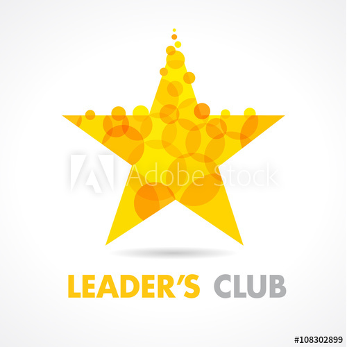 500x500 Leaders Club Star Logo. Vector Graphic Gold Symbol For Company