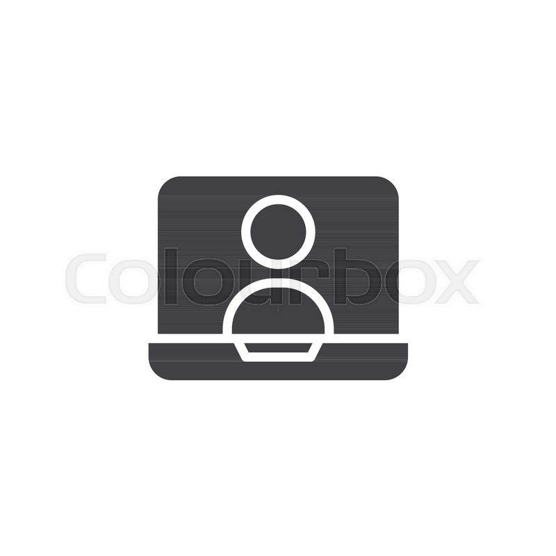 800x800 Online Chat On Laptop Screen Vector Icon. Filled Flat Sign For