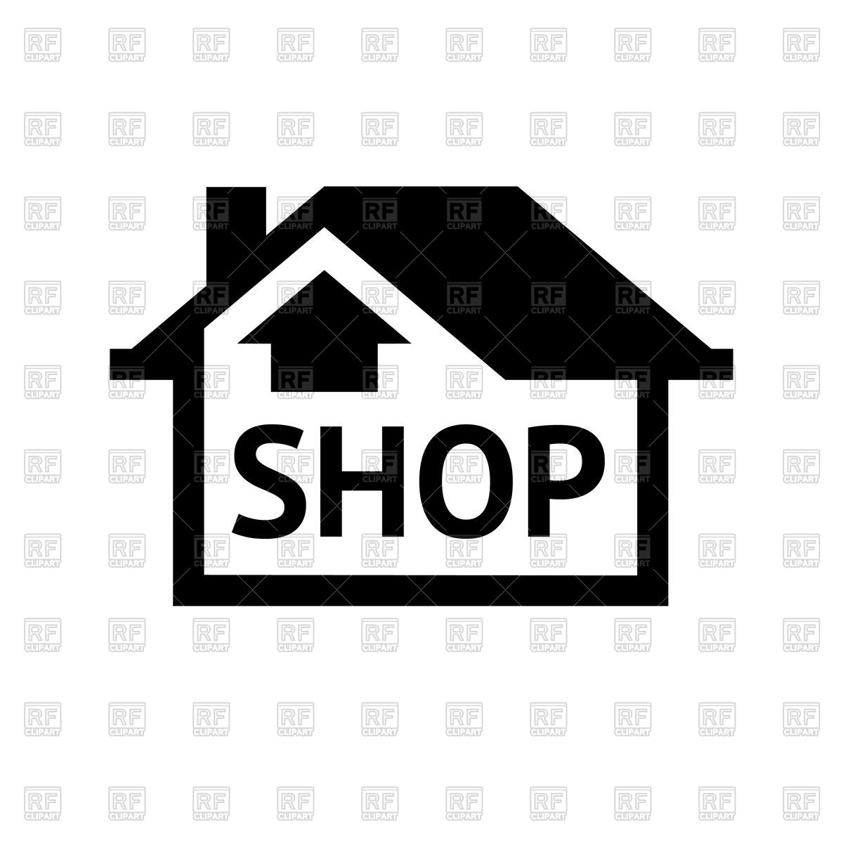 1200x1200 Online Shop Black Icon On White Background Vector Image Vector