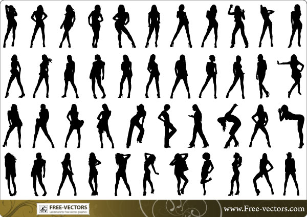 600x424 Lady Silhouettes Vector 2