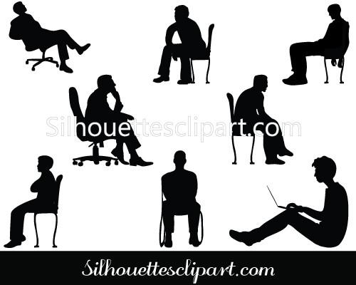 500x400 Man Sitting Silhouette Vector Graphics Download Silhouettes Vector