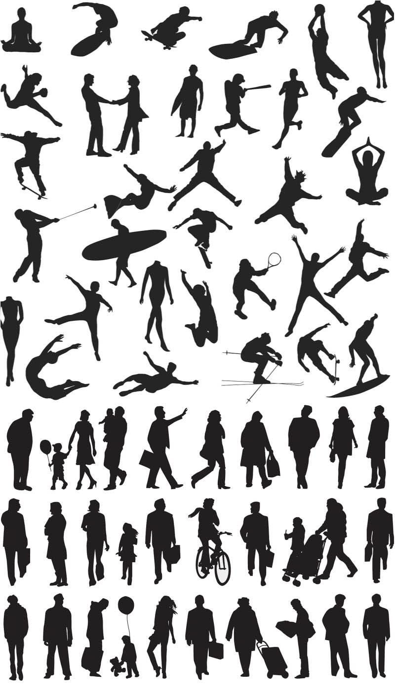 800x1400 People Silhouette Templates Vector Vector Graphics Amp Vector