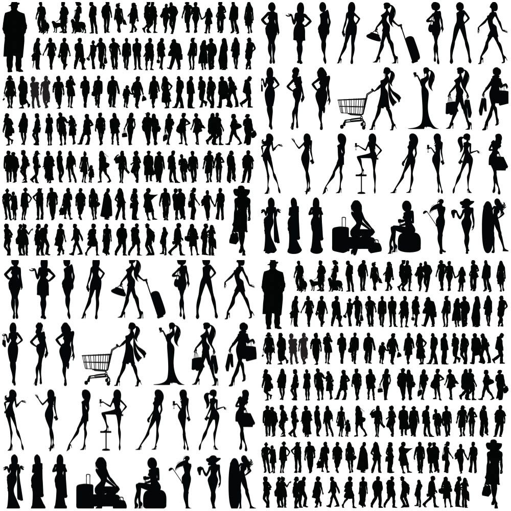 1000x1000 People Silhouette Vector Vector Graphics Amp Vector Illustrations