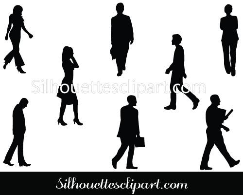 500x400 Walking Silhouette Vector Graphics Download Silhouettes Vector