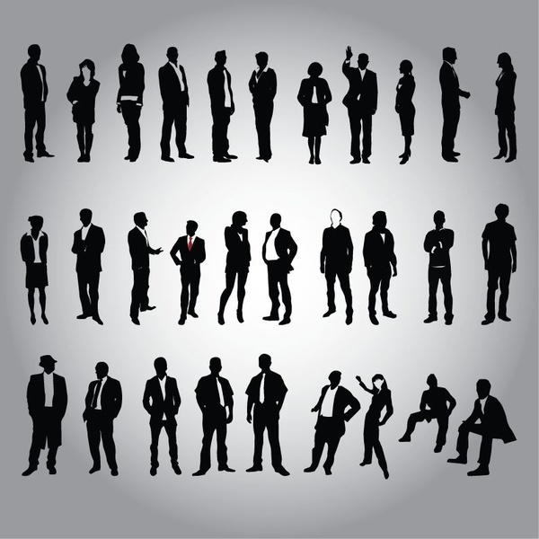 600x600 Business People Silhouette Vector Set Free Vector In Encapsulated
