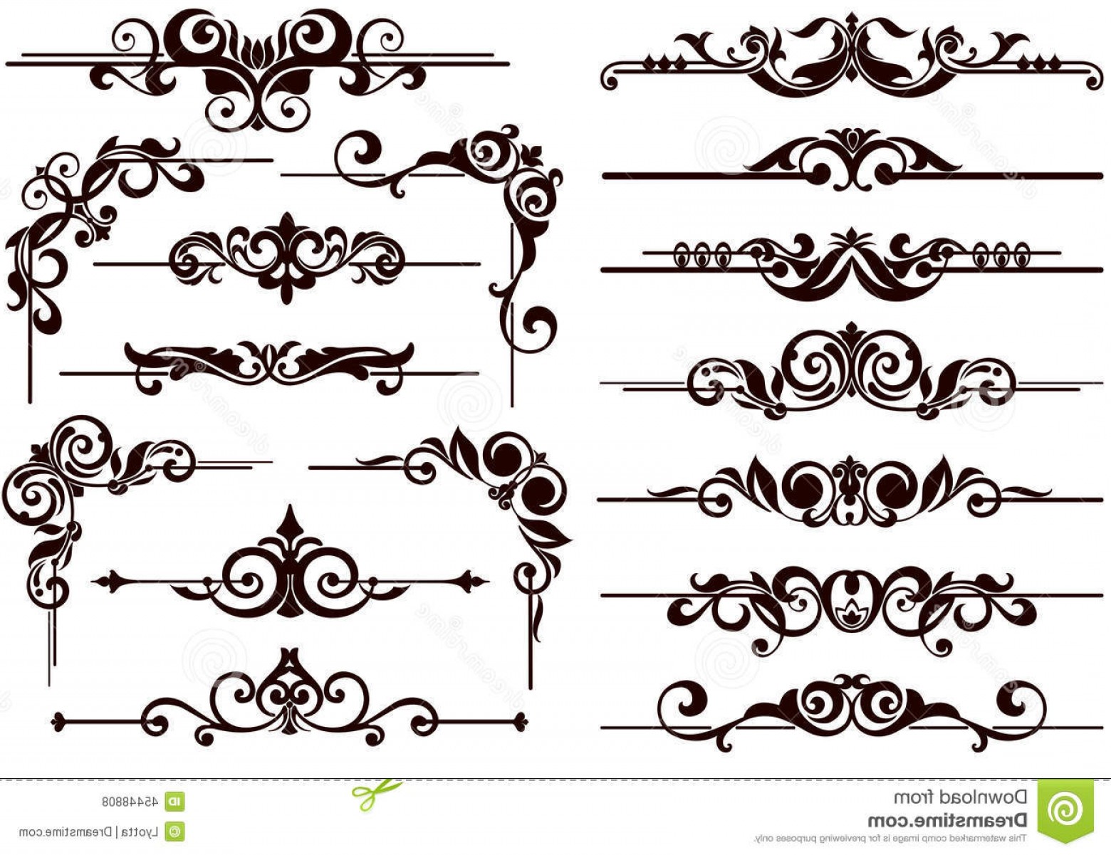 1560x1201 Stock Illustration Vector Ornaments Frames Corners Borders Vintage