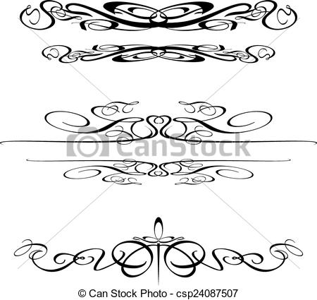 450x425 Swirl Border Elements 2. Decorative Vector Art Swirls.
