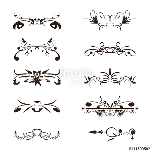 500x500 Calligraphy Swirl Line Graphic Designs Vector Set,swirl Border