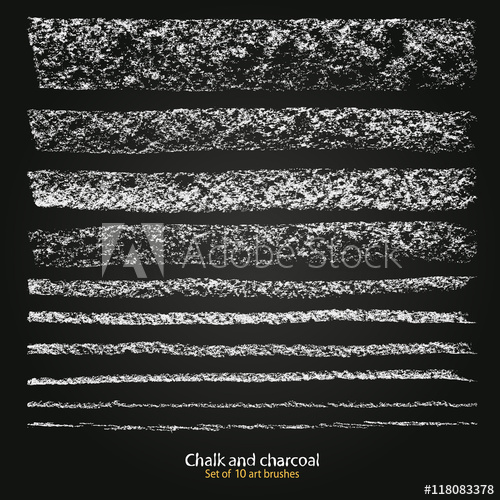 500x500 Brushstroke Chalk. Set Of Vector Grunge Brushes Different