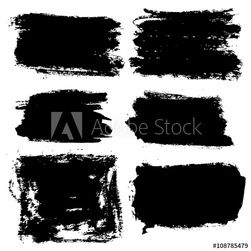 500x500 Vector Grunge Brush Strokes Backgrounds Set, Rectangle And Square