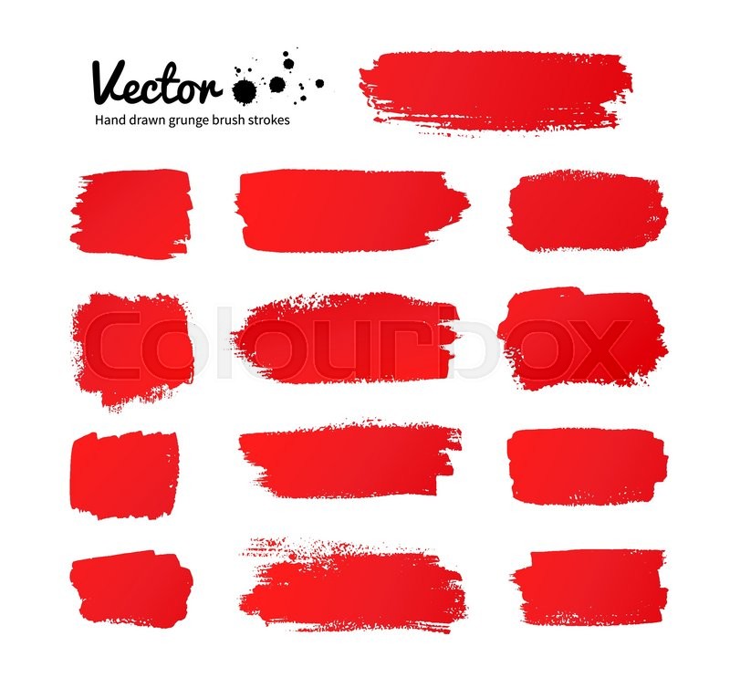 800x754 Vector Grunge Red Paint Brush Strokes. Stock Vector Colourbox